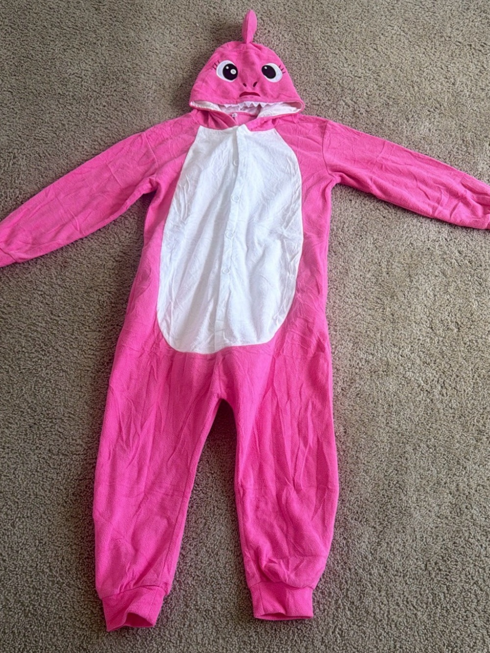 Women's Pink Hooded Bodysuit Onesie with Character Hood from baby shark